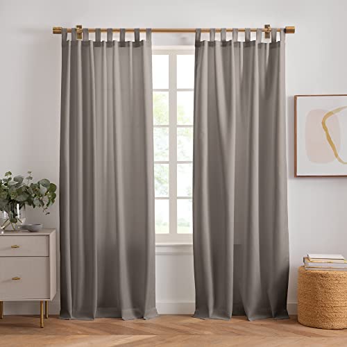 Elrene Home Fashions Rhodes Solid Schlaufenvorhang, Vorhänge für drinnen und draußen, 2 Stück, 132,1 x 213,4 cm, Grau von Elrene