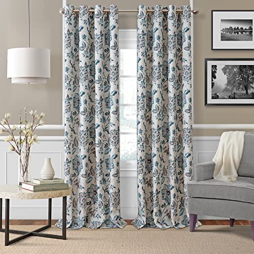 Elrene Home Fashions Verdunkelungsvorhang, Leinen, 132 x 241 cm, Blau/Taupe von Elrene