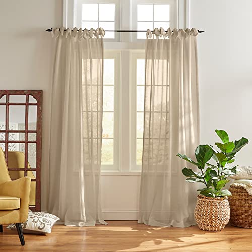 Elrene Home Fashions Vienna Vorhang, durchsichtig 52" x 95" (1 Panel) Flax von Elrene