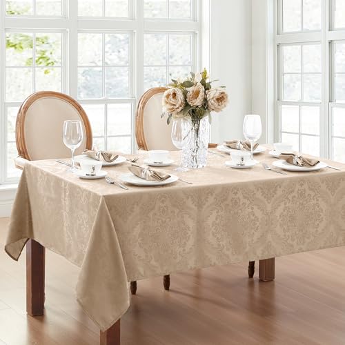 Elrene Home Fashions Caiden Elegance Damast-Tischdecke, rechteckig, 152,4 x 259,1 cm, Taupe von Elrene