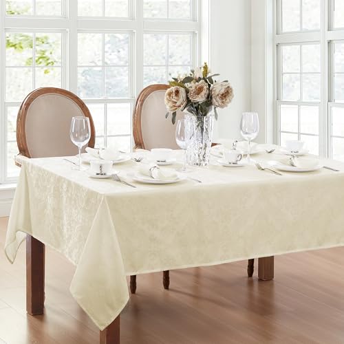 Elrene Caiden Elegance Damast-Tischdecke, Polyester, Elfenbein, 84" x 60" (Rectangular) Elrene Caiden Elegance Damast-Tischdecke, Polyester, Elfenbein, 84" x 60" (Rectangular) von Elrene