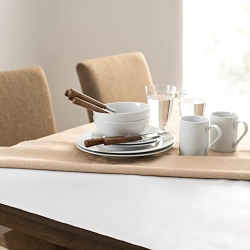 Elrene Deluxe Heavy Duty Table Pad Protector Gepolsterte Flanell-Rückseite, Polyester-Vinyl, weiß, 120 x 52 inch (Rectangular) von Elrene