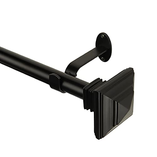Elrene Florence 1" Window Drapery Single Curtain Rod with Stacked Square Finial, 48"-86", Bronze Elrene Florence 1" Window Drapery Single Curtain Rod with Stacked Square Finial, 48"-86", Bronze von Elrene