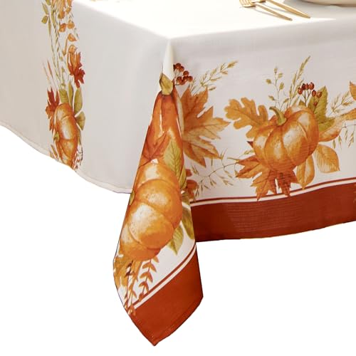Elrene Home Fashions Autumn Pumpkin Grove Tischdecke, Polyester, Bunt, 60"x120" Rectangle (Tablecloth) von Elrene