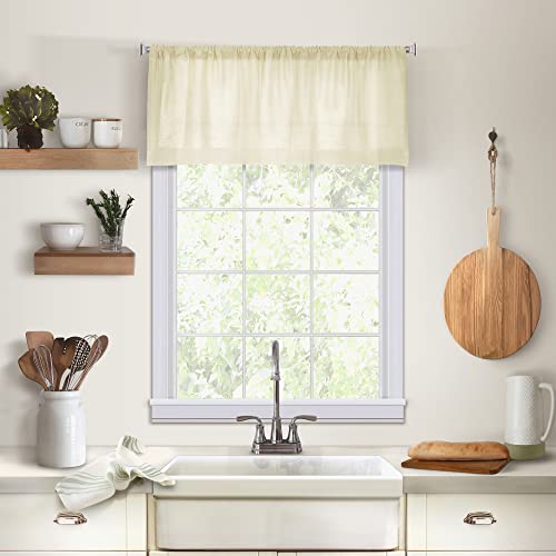 Elrene Home Fashions Cameron Fenstervolant, Leinen, 152,4 x 38,1 cm (B x L), elfenbeinfarben von Elrene