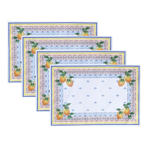 Elrene Home Fashions Capri Lemon Mittelmeer Frühling/Sommer Stoff-Tisch-/Konsolenläufer, 33 x 177,8 cm von Elrene