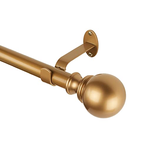 Elrene Home Fashions Cordelia 1" Window Drapery Single Curtain Rod with Globe Ball Finial, 28"-48", Soft Gold Elrene Home Fashions Cordelia 1" Window Drapery Single Curtain Rod with Globe Ball Finial, 28"-48", Soft Gold von Elrene