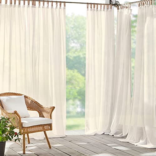 Elrene Home Fashions Darien Vorhang, wetterfest, einfarbig, für Veranda, Pergola, Terrasse, Deck, 132 cm B x 274 cm L, Elfenbein Elrene Home Fashions Darien Vorhang, wetterfest, einfarbig, für Veranda, Pergola, Terrasse, Deck, 132 cm B x 274 cm L, Elfenbein von Elrene