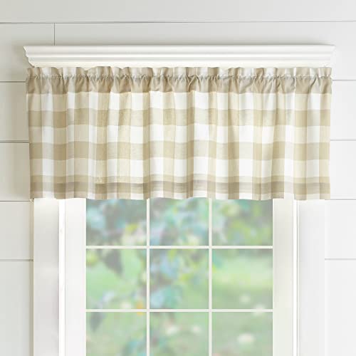 Elrene Home Fashions Farmhouse Living Buffalo Fenstervolant, 152,4 x 38,1 cm, Hellbraun/Weiß von Elrene