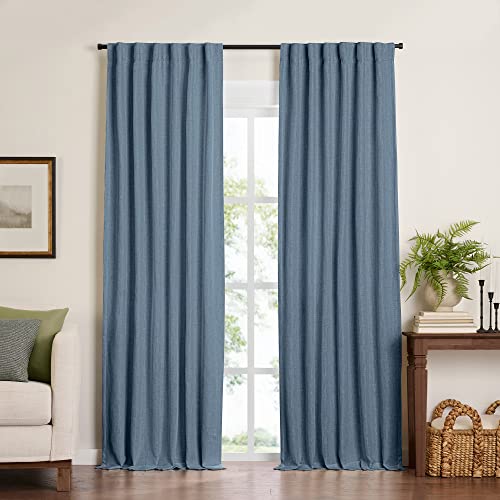 Elrene Home Fashions Harrow Fenstervorhang, einfarbig, 132,1 x 241,3 cm, Blau Elrene Home Fashions Harrow Fenstervorhang, einfarbig, 132,1 x 241,3 cm, Blau von Elrene