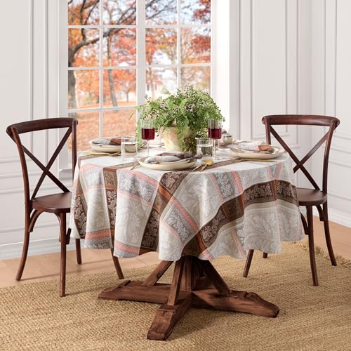 Elrene Home Fashions Jacquard-Tischdecke aus Baumwolle, 152,4 x 213,4 cm, oval, Motiv: Ernte/Thanksgiving Elrene Home Fashions Jacquard-Tischdecke aus Baumwolle, 152,4 x 213,4 cm, oval, Motiv: Ernte/Thanksgiving von Elrene
