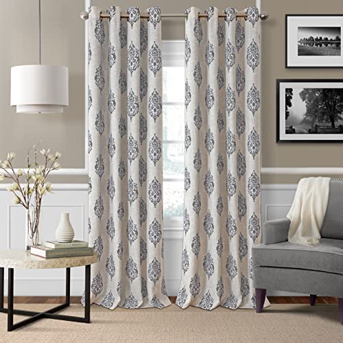 Elrene Home Fashions Navara Medaillon Raumverdunkelnder Fenstervorhang, Einzelbahn, 132,1 x 213,4 cm, Grau von Elrene