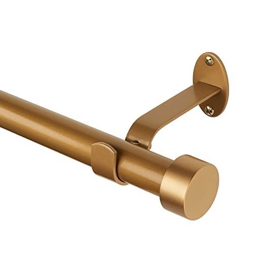 Elrene Home Fashions Serena Vorhangstange für Fenster, 2,5 cm, mit modernem Endstück Modern 86" - 120" Adjustable Rod weich Gold Elrene Home Fashions Serena Vorhangstange für Fenster, 2,5 cm, mit modernem Endstück Modern 86" - 120" Adjustable Rod weich Gold von Elrene