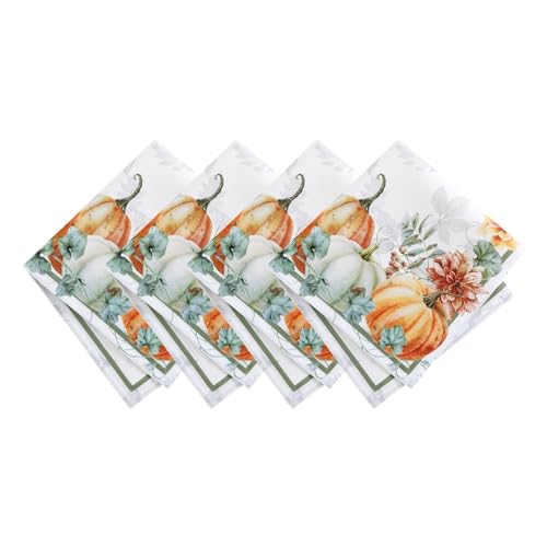 Elrene Home Fashions Stoffservietten, Kürbisernte Weinrebe, 43,2 x 43,2 cm, Mehrfarbig, 4 Stück von Elrene