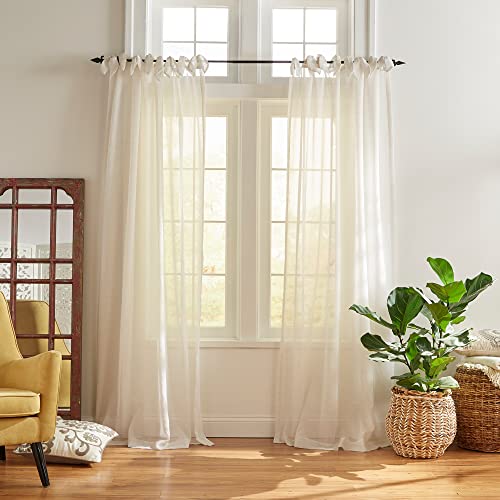 Elrene Home Fashions Vienna Fenstervorhang, durchscheinend, 132,1 x 241,3 cm, gebrochenes Weiß von Elrene