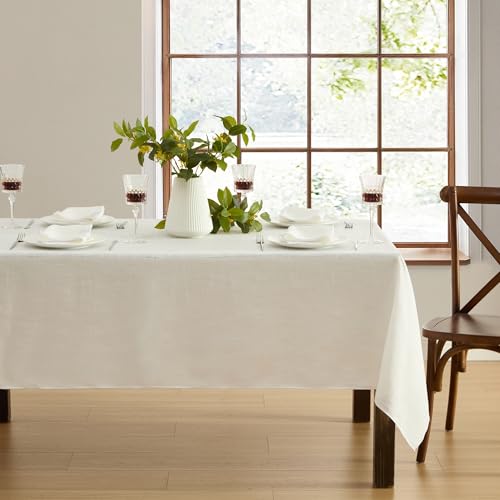 Elrene Home Fashions Villeroy & Boch Tischdecke mit klassischer bestickter Bordüre, Elegante Tischdecke für Esstisch, Hochzeiten, Veranstaltungen, Weiß, 152,4 x 365,8 cm, rechteckig von Elrene