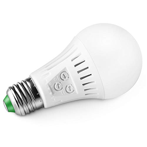 Elrigs E27 LED Lampe mit Bewegungsmelder und Dämmerungssensor, 7W ersetzt 60W Glühbirne, Reichweite, Zeit- und Dämmerungsschwelle einstellbar, Kaltweiß (6000K) von Elrigs