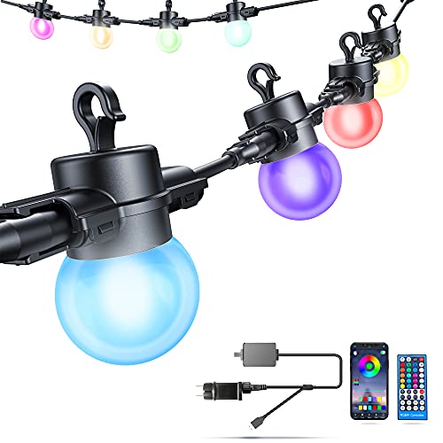 Elrigs Lichterkette Außen Innen, IP65 LED Lichterketten, 8M 10er dimmbare G45 RGB Lampen, Steuerung per Fernbedienung oder App, verlängerbar bis 10M oder 20M, Steckdose oder 5V USB Stromversorgung Elrigs Lichterkette Außen Innen, IP65 LED Lichterketten, 8M 10er dimmbare G45 RGB Lampen, Steuerung per Fernbedienung oder App, verlängerbar bis 10M oder 20M, Steckdose oder 5V USB Stromversorgung von Elrigs