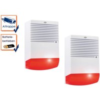 Elro - 2er Set Sirenen Attrappe mit blinkender led Batteriebetrieb - Alarmsysteme Dummy von Elro