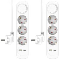 2er Set USB Steckdosenleiste 3 fach mit 2-poligem Schalter, Kindersicherung Weiß 2er Set USB Steckdosenleiste 3 fach mit 2-poligem Schalter, Kindersicherung Weiß von Elro