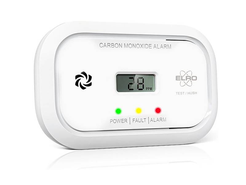 Elro CO-Melder (LCD, Kohlen-Monoxid Melder CO Messer Warngerät Warnmelder Warner Kaminofen) von Elro