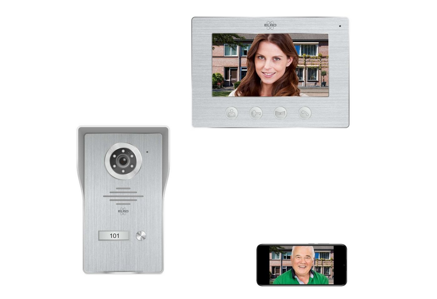 Elro DV477IP Video-Türsprechanlage (Innenbereich, Außenbereich, 2-tlg., Video Gegensprechanlage mit App) von Elro