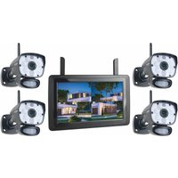 Elro - Komplettes Überwachungs-Set 4 Kameras Full hd Monitor App Bewegungsmelder von Elro
