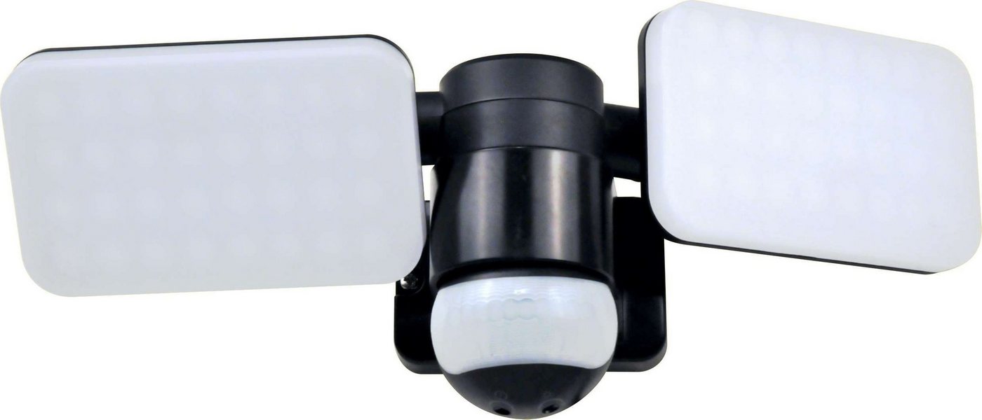 Elro LED Wandstrahler LF70, LED fest integriert, Tageslichtweiß, 2-köpfige LED Außenleuchte mit Bewegungsmelder von Elro
