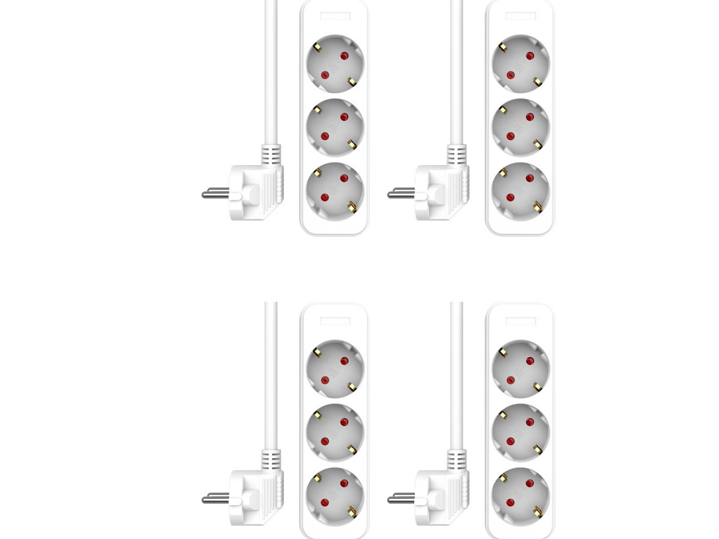 Elro Steckdosenleiste (Kindersicherung, Kabellänge 1.5 m), 4er Set Steckdosenleiste 3fach mit integrierter Kindersicherung Weiß von Elro