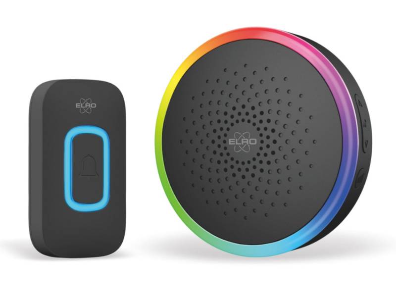 Elro Türklingel-Set, 1 Empfänger, 61 Klingeltöne, (3-tlg), Funkklingel mit Batterie, Klingelanlage mit Türgong für Schwerhörige von Elro