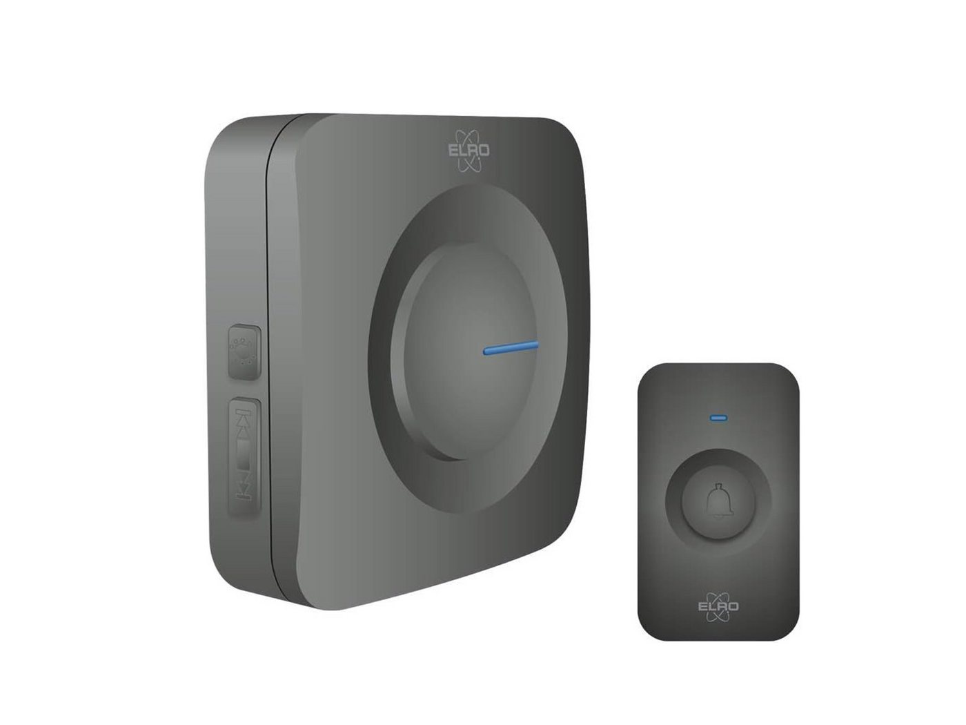 Elro Türklingel-Set, 1 Empfänger, 64 Klingeltöne, (3-tlg), Funkklingel mit Batterie, Türgong mit Licht für Schwerhörige, Schwarz von Elro