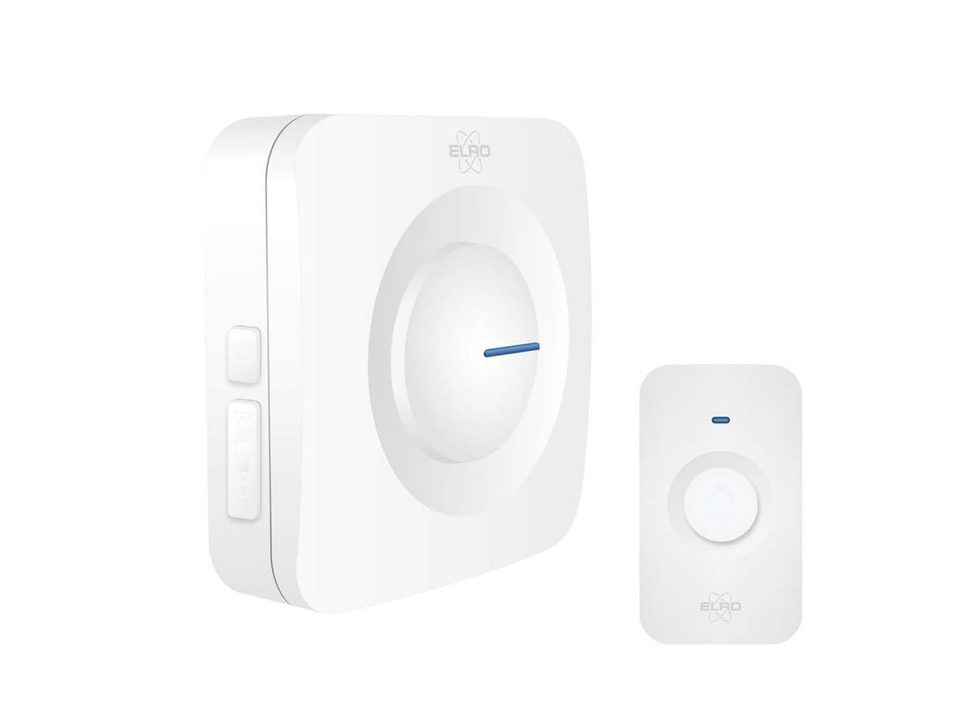 Elro Türklingel-Set, 1 Empfänger, 64 Klingeltöne, (3-tlg), Funkklingel mit Batterie, Türgong mit Licht für Schwerhörige, Weiß von Elro