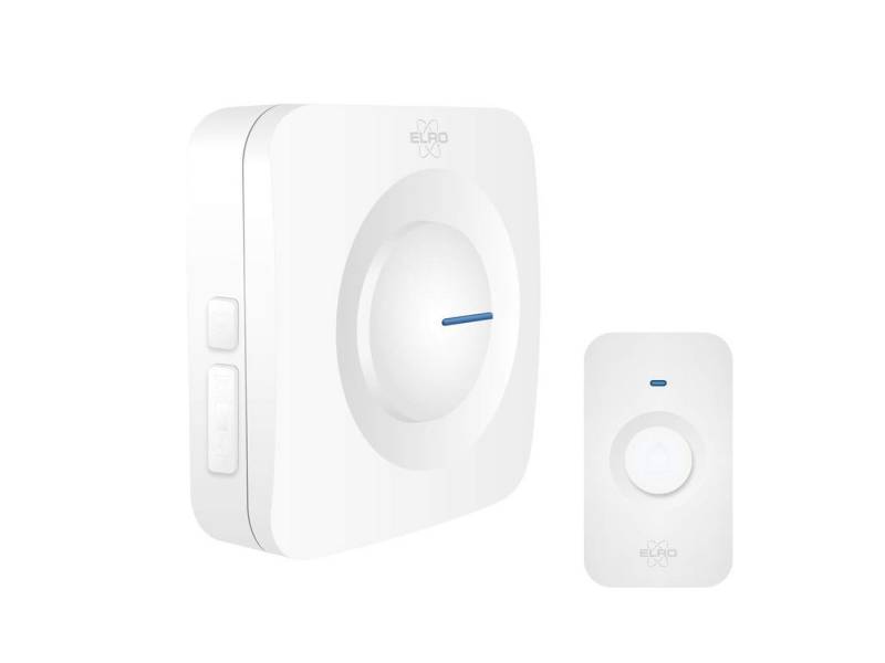 Elro Türklingel-Set, 1 Empfänger, 64 Klingeltöne, (3-tlg), Funkklingel mit Batterie, Türgong mit Licht für Schwerhörige, Weiß von Elro