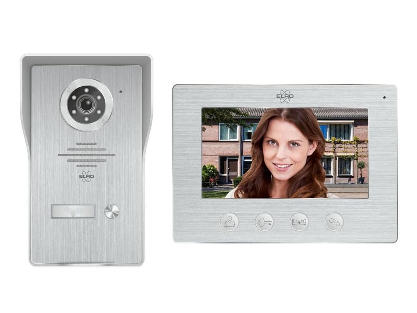 Elro Video-Türsprechanlage (Außenbereich, 4-tlg., mit Full HD Nachtsicht-Türkamera auf Handy, WLAN, Gegensprechanlage) von Elro