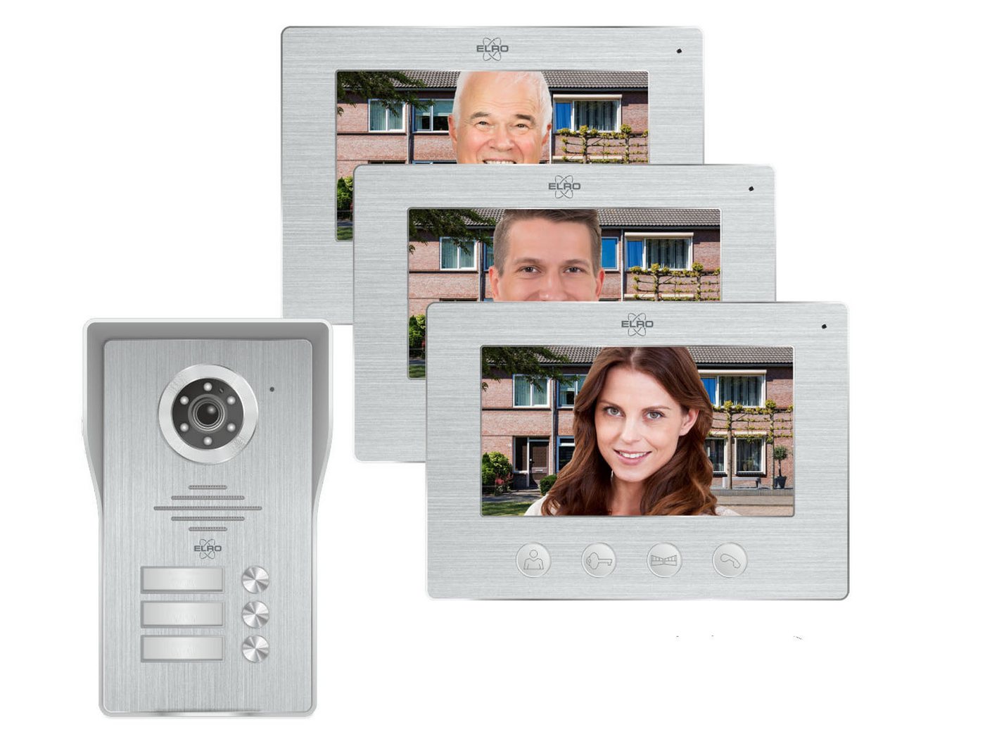Elro Video-Türsprechanlage (Außenbereich, 6-tlg., mit Full HD Nachtsichtkamera, Gegensprechanlage und Türöffner Funktion) von Elro