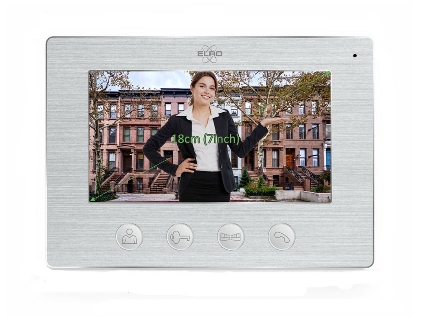 Elro Video-Türsprechanlage (Innen, 2-tlg., Zusatz Farbmonitor Gegensprechanlage & Türöffner Funktion) von Elro