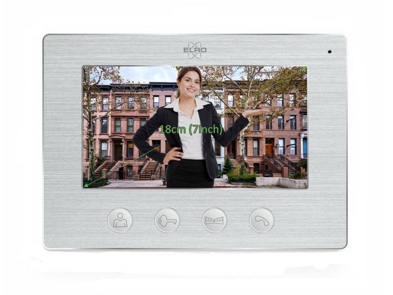 Elro Video-Türsprechanlage (Innen, 2-tlg., Zusatz Farbmonitor Gegensprechanlage & Türöffner Funktion) von Elro