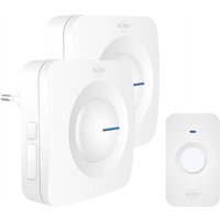 Funk Türklingel-Set 2 Empfänger Batterie & Steckdose, optisches Signal, Weiß von Elro