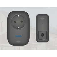 Funk Türklingel-Set für die Steckdose mit kinetischem Türtaster, Schwarz Funk Türklingel-Set für die Steckdose mit kinetischem Türtaster, Schwarz von Elro