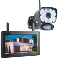 IP Überwachungskamera Outdoor mit 9 Zoll Innenmonitor, App-Steuerung von Elro