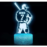 Personalisierte Baseball Nachtlicht, Mehrfarbige Nachtlichter, Jungen Kinderzimmer Dekor, Geburtstagsgeschenke, Geschenk Für Freund von ElsadiyDecorStore