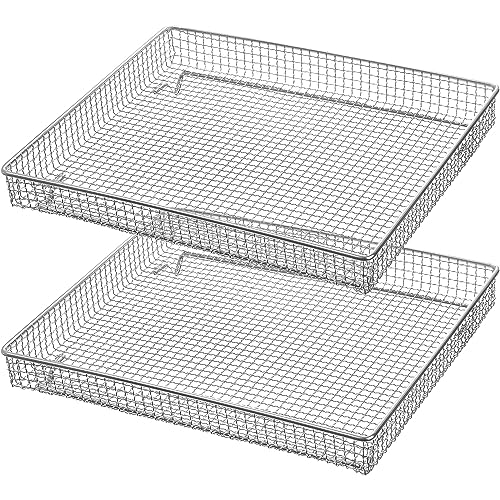 Elsjoy 2 Stück Backofen Edelstahl Grillkorb,Grillblech Backkorb, Kmpatibel mit TOA-60/65 Konvektionsofen Luftfritteuse Toaster, 304 Edelstahl Drahtgestell Backen Kühlgitter von Elsjoy