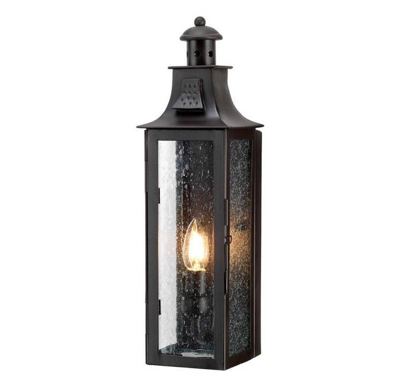 Elstead LIGHTING Außen-Wandleuchte, Leuchtmittel nicht inklusive, Außenleuchte Wandlampe Laterne Eisen Bronze H 45 1 Flammig IP44 von Elstead LIGHTING