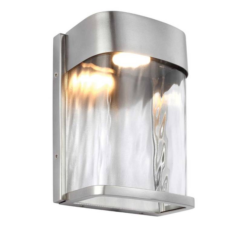 Elstead LIGHTING Außen-Wandleuchte, LED-Leuchtmittel fest verbaut, Warmweiß, Badezimmerleuchte Wandleuchte Wandlampe LED Bad Stahl Alu silber IP44 von Elstead LIGHTING