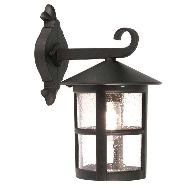 Elstead LIGHTING Außen-Wandleuchte, Leuchtmittel nicht inklusive, Außenleuchte Wandlampe ALU-Druckguss Glas Schwarz 1 Flammig H 34,5 cm von Elstead LIGHTING