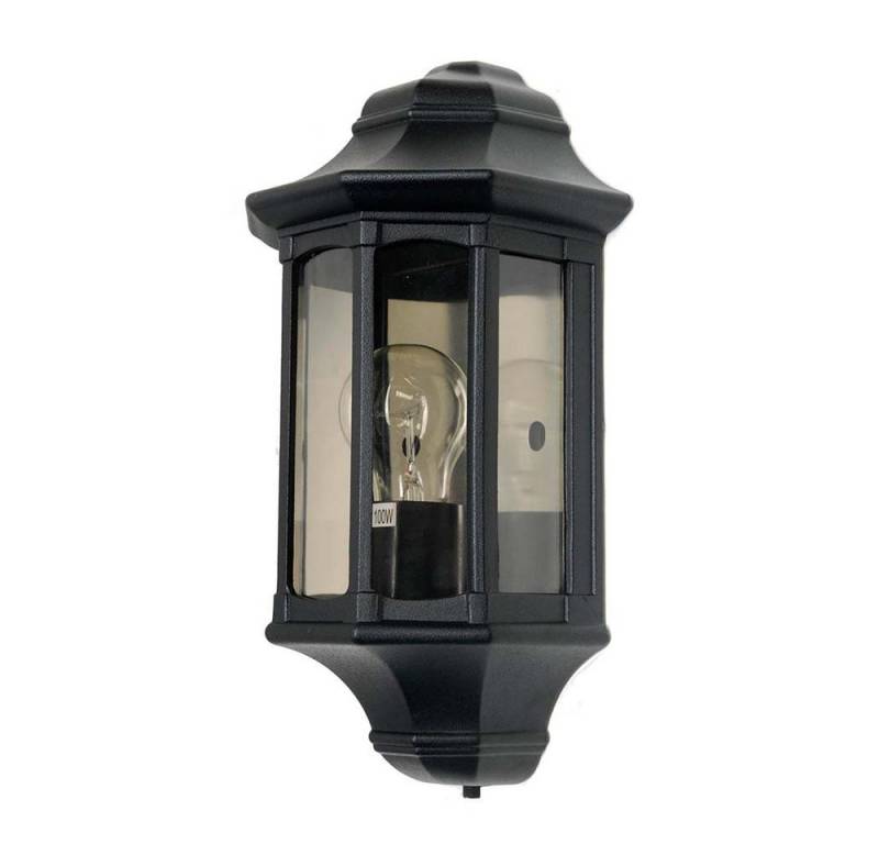 Elstead LIGHTING Außen-Wandleuchte, Leuchtmittel nicht inklusive, Außenleuchte Wandlampe ALU-Guss Schwarz H 33 cm Laterne 1 Flammig IP44 von Elstead LIGHTING
