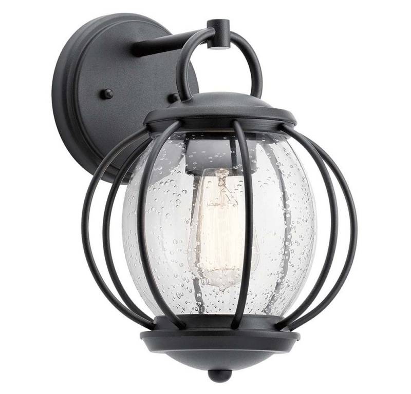 Elstead LIGHTING Außen-Wandleuchte, Leuchtmittel nicht inklusive, Außenleuchte Wandlampe Laterne Stahl H 30,7 cm Schwarz Gartenlampe von Elstead LIGHTING