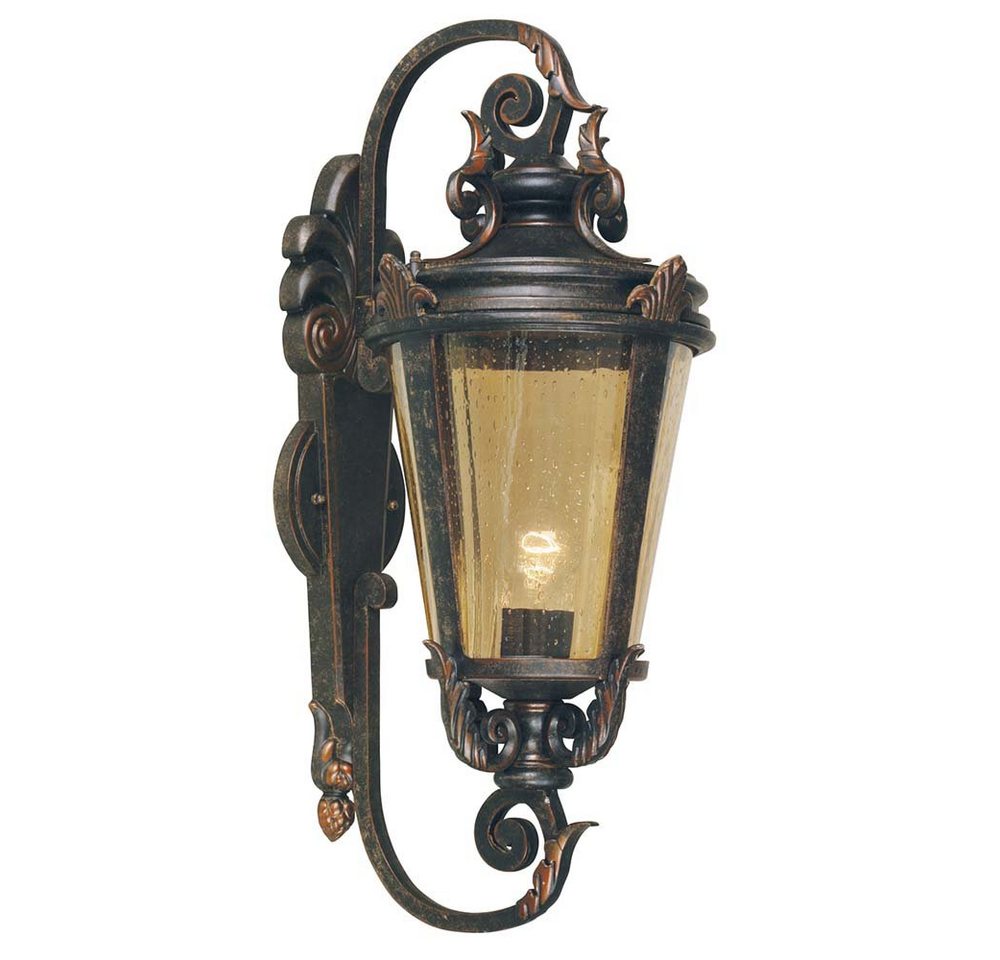 Elstead LIGHTING Außen-Wandleuchte, Leuchtmittel nicht inklusive, Außenleuchte Wandlampe Stahl Glas Bronze H 69 cm Gartenlampe Antik von Elstead LIGHTING