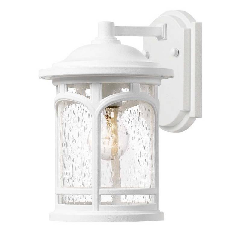 Elstead LIGHTING Außen-Wandleuchte, Leuchtmittel nicht inklusive, Außenleuchte Wandleuchte Laterne Glas H 26,3 cm Weiß 1 Flammig IP44 von Elstead LIGHTING