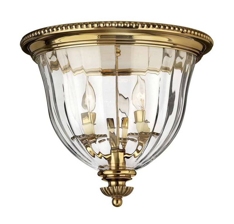 Elstead LIGHTING Deckenleuchte, Leuchtmittel nicht inklusive, Deckenleuchte Lampe Wohnzimmer Messing Glas D 36,8 cm 3 Flammig von Elstead LIGHTING
